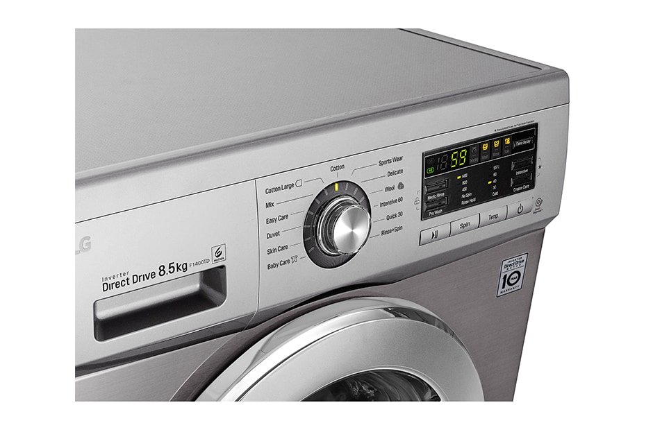 LG Lavarropas Carga Frontal de 8,5Kg   Velocidad de Centrifugado 1400RPM, F1400TD, thumbnail 7